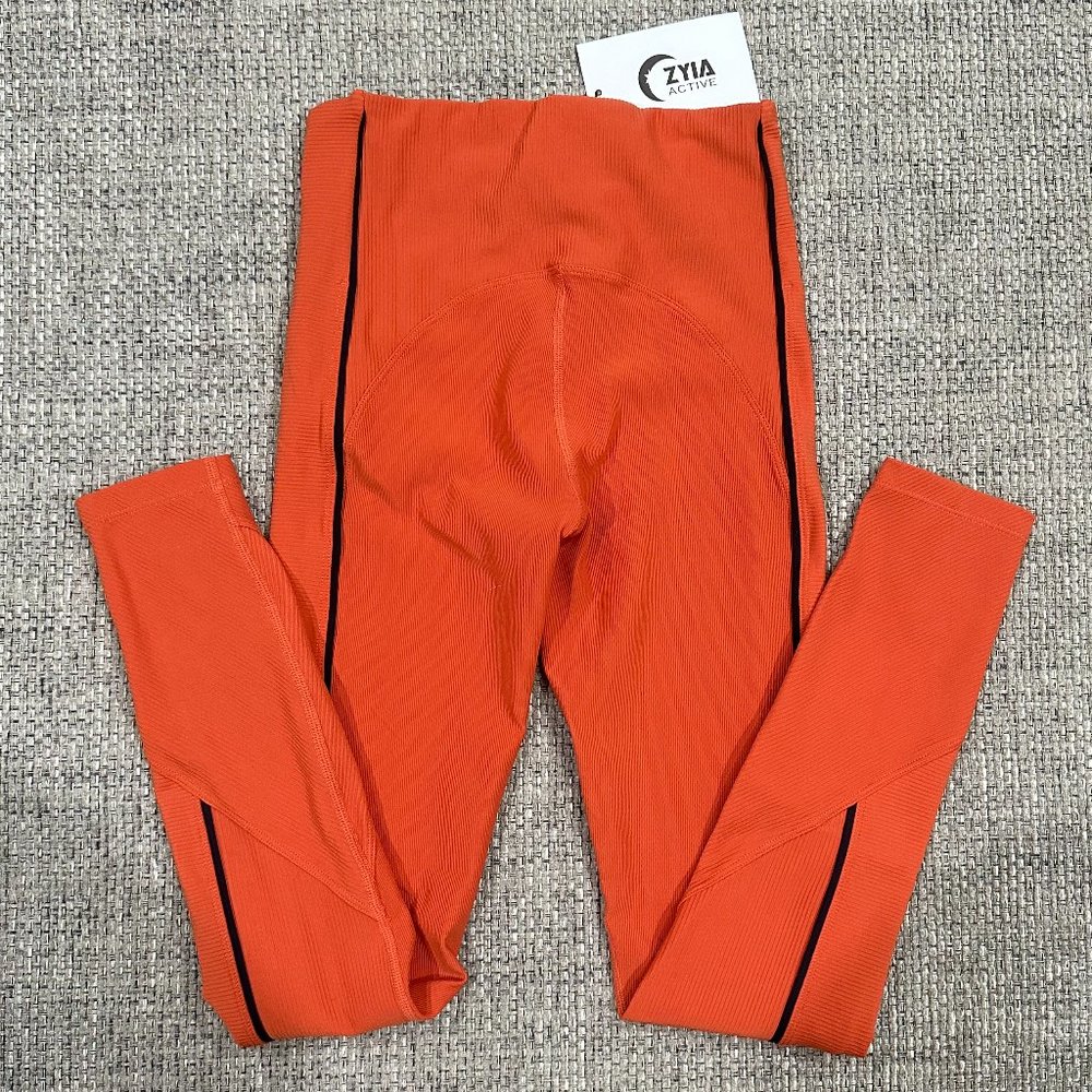 Zyia Burnt Orange Ribbed Premium Hi-Rise 7/8 24” (NWT) - Picture 2 of 5